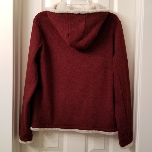 Kuhl red fleece trim full zip hooded jacket SZ Med - Picture 3 of 8